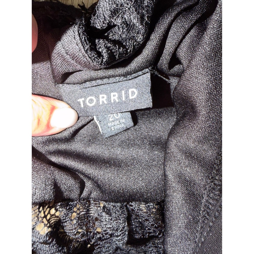 Torrid Floral Corset Lace Top Maxi Dress Womens 20 Black Pink Boho Whimsigoth - Picture 7 of 10